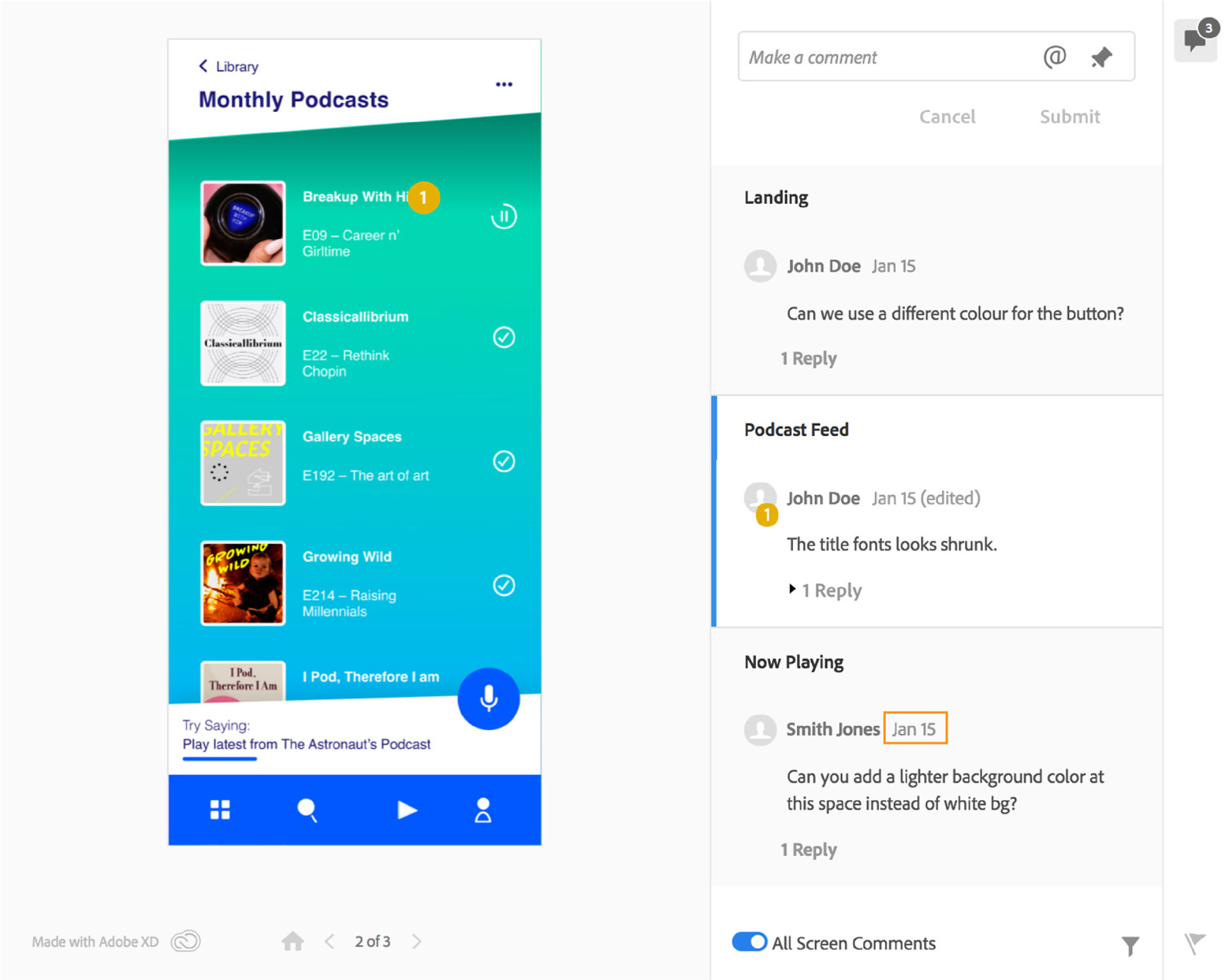 Commenting improvements