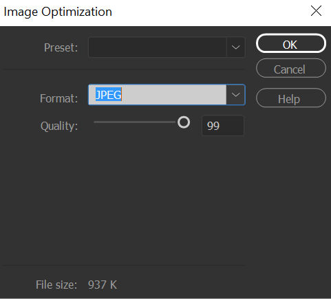 Optimize your image in Dreamweaver
