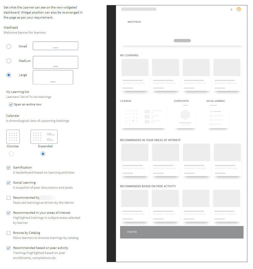 Widgets for immersive layout