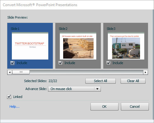 Import PowerPoint dialog