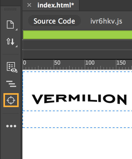 The Inspect option on the toolbar