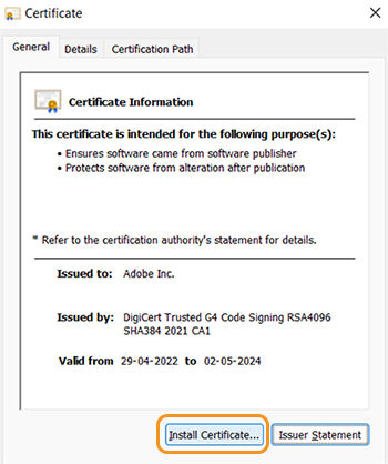 Install certificate