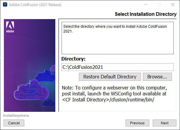 ColdFusion installation directory