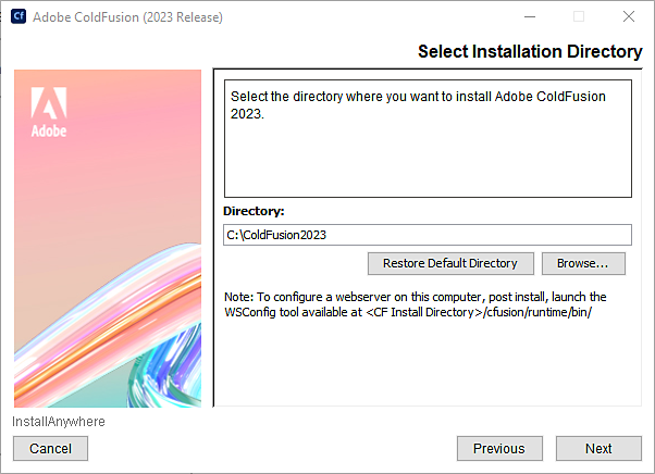 ColdFusion installation directory