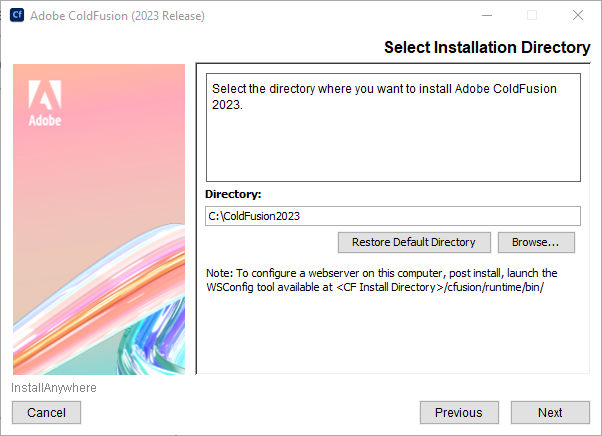 ColdFusion installation directory