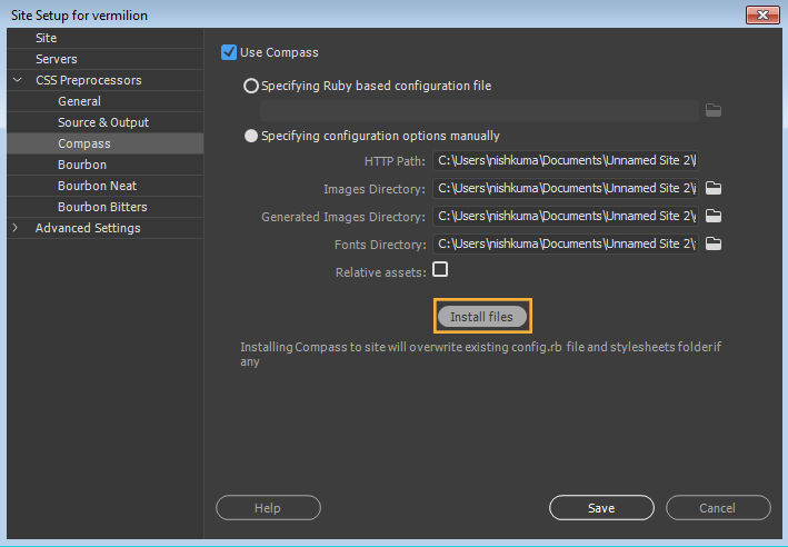 Installing Compass files