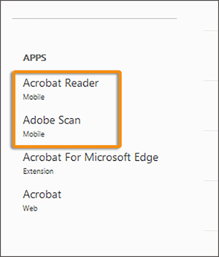 Install mobile apps from the left-pane