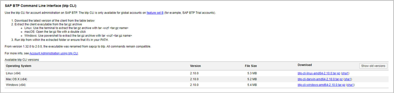 SAP-BTP-Befehlszeile-installieren