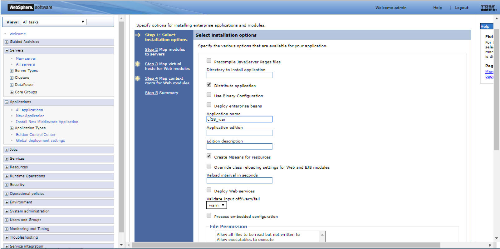 Installation properties