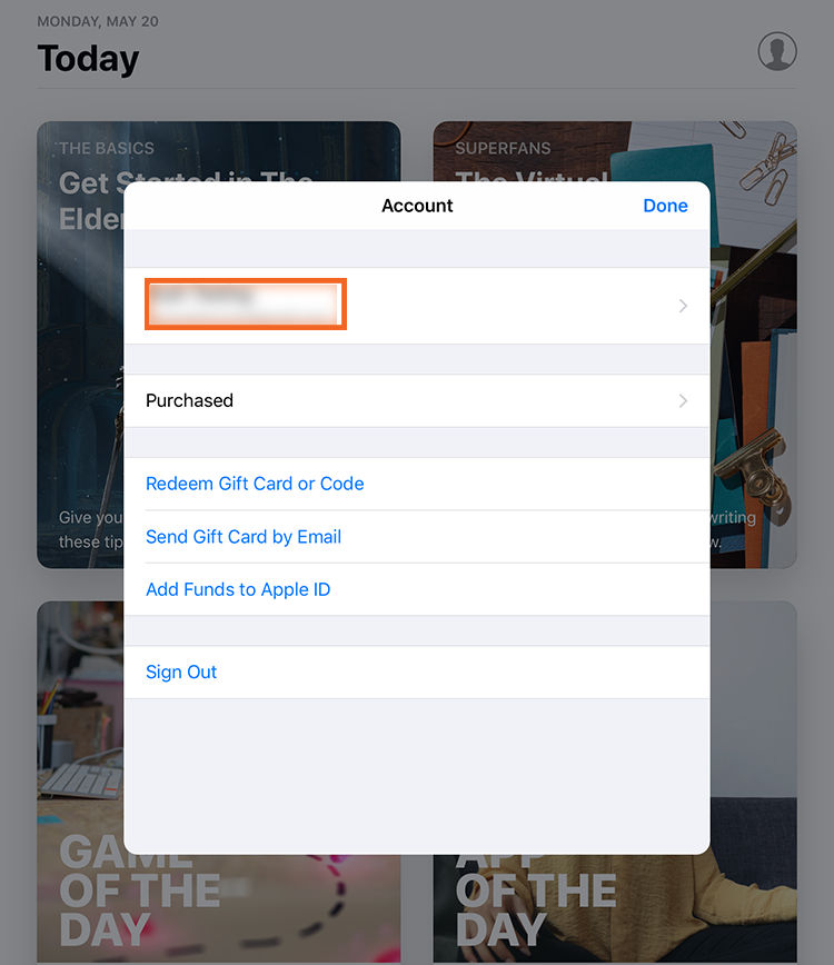 Accessing your Apple account using your Apple ID
