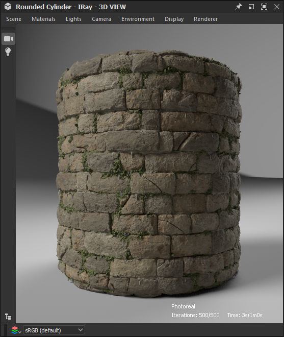 Medieval castle wall material rendered in Iray