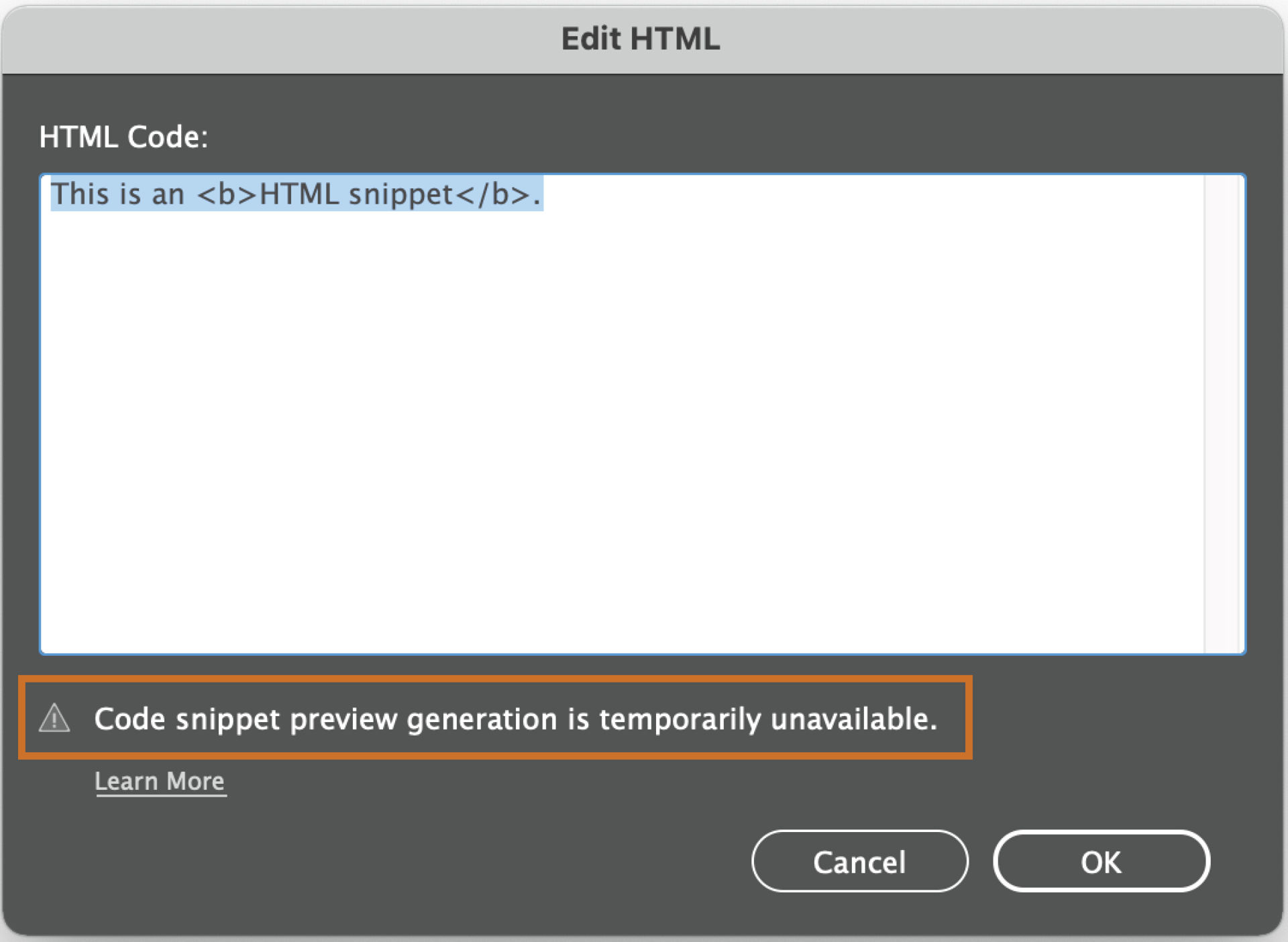 「HTML を挿入」でプレビューが利用できない