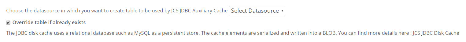 JCS auxiliary cache settings