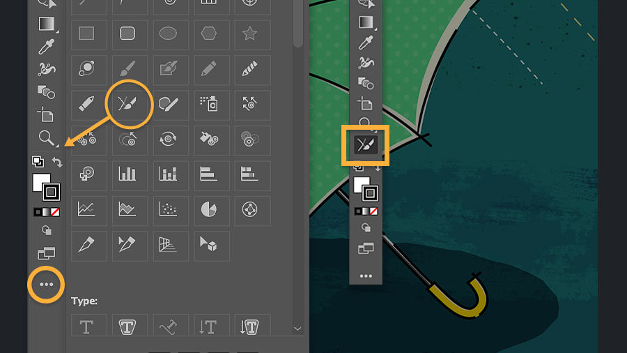 The Join tool is added to the basic toolbar by clicking the Edit Toolbar icon and dragging the Join tool to the toolbar