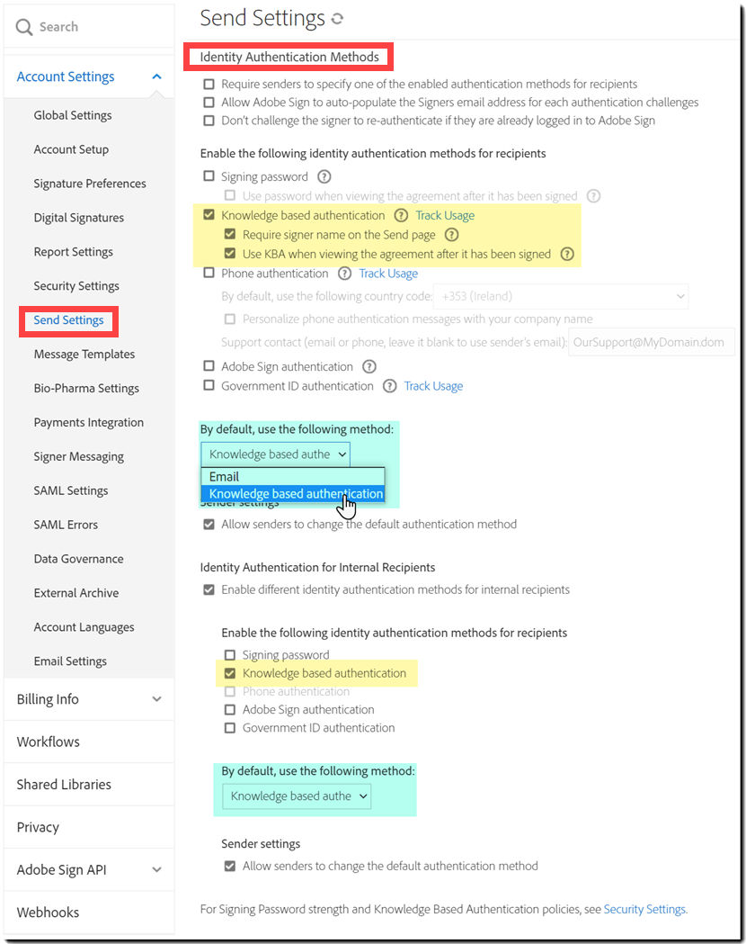 KBA identity authentication controls