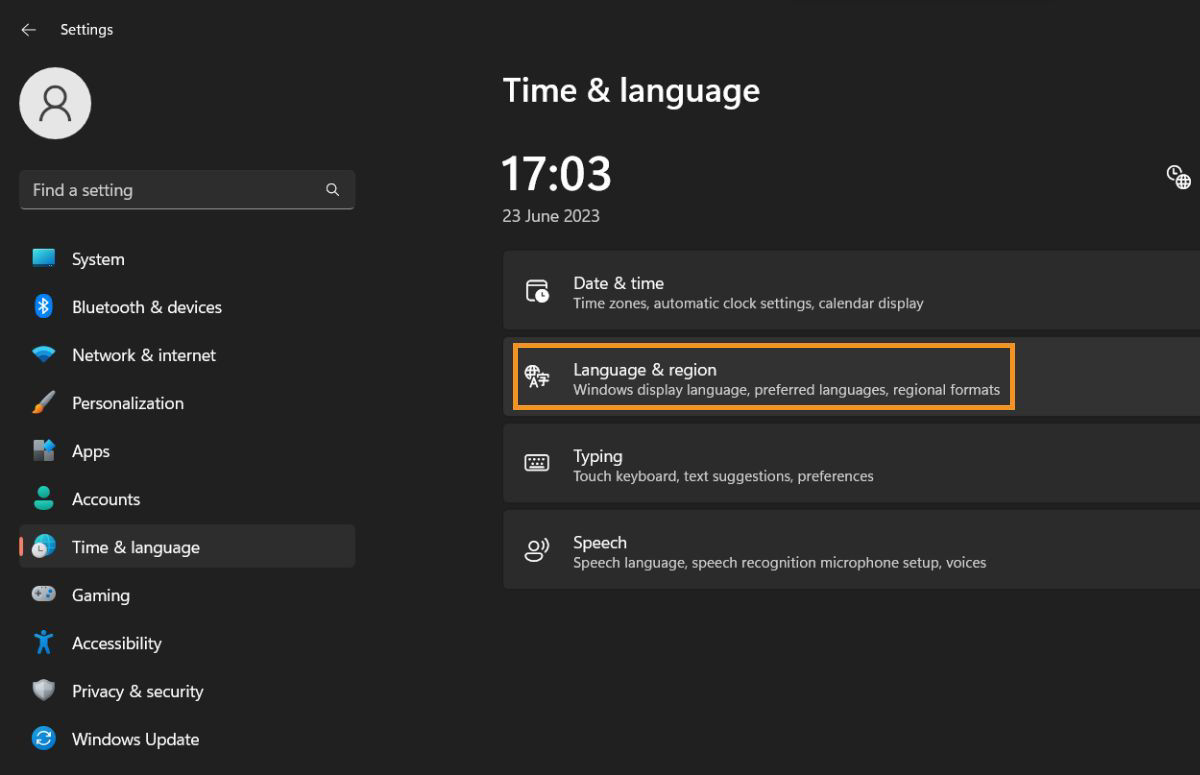 Move the selected language to the top of the list of preferred languages.