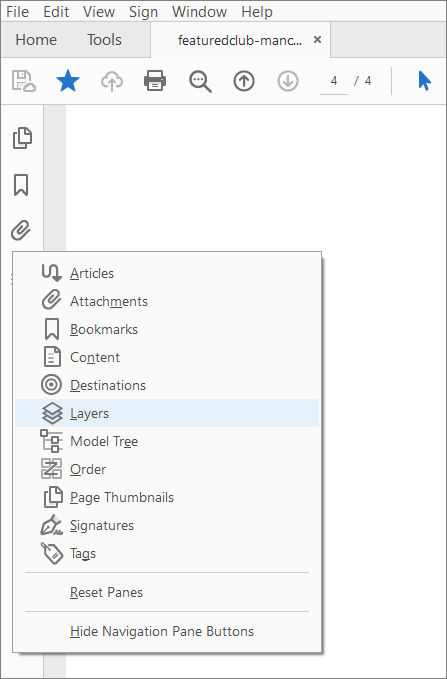 Choose Layers from the left-pane context menu