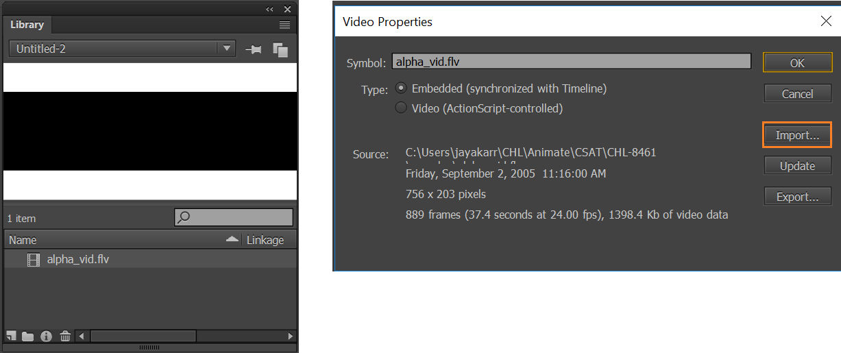 Import to library option