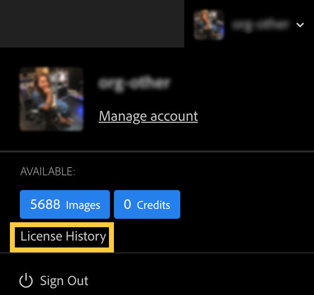 Navigating to your license history