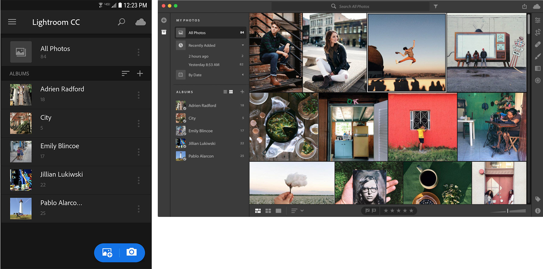 Changes made to images on Lightroom for mobile are synced on all devices.