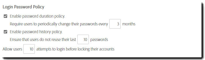 Login Password Policy