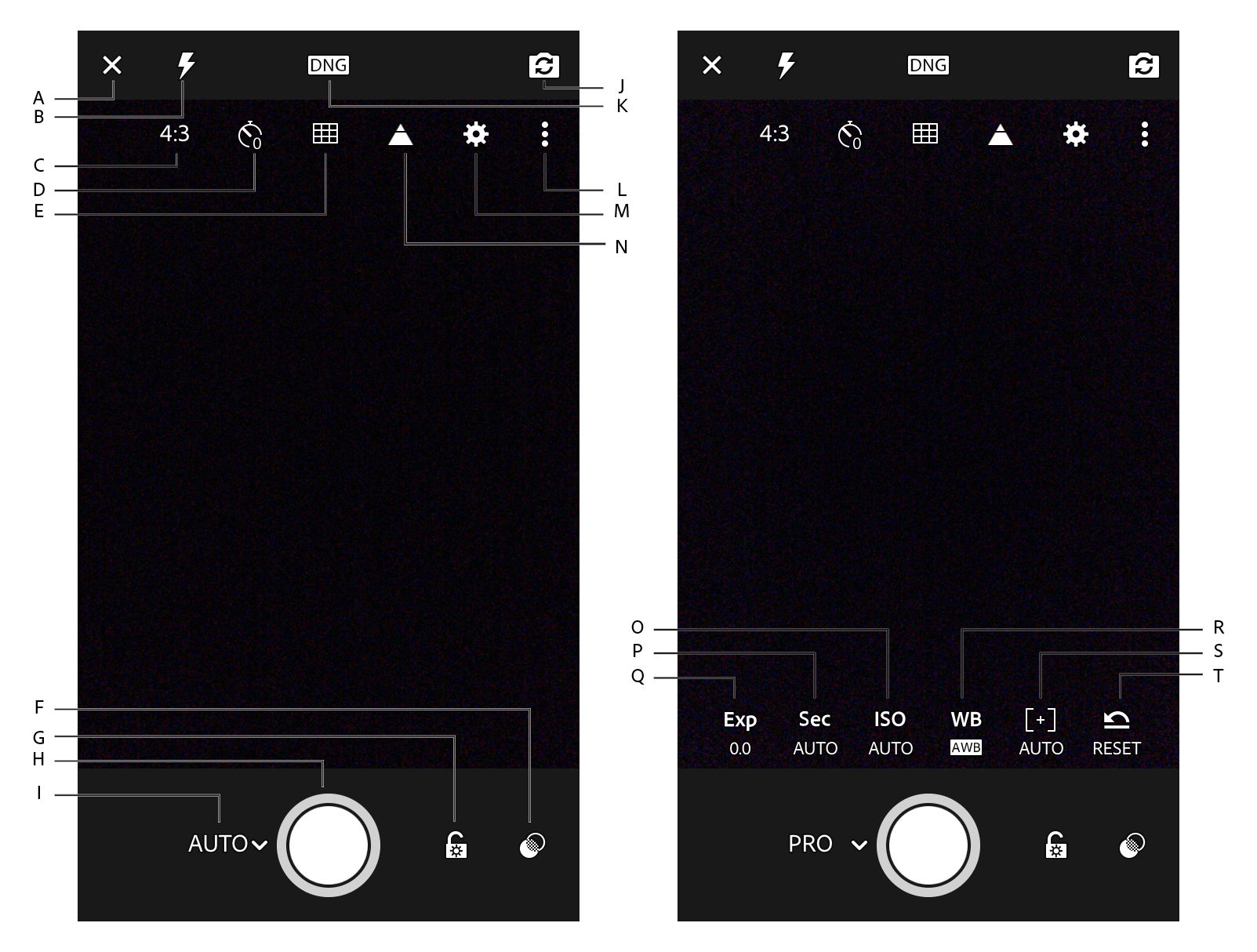 Opties in de interface voor vastleggen in Lightroom