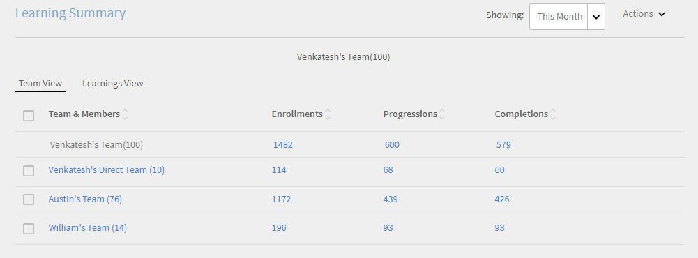 Learning Summary: Team View