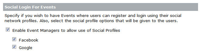 Option to register and log in using social accounts can be enabled by an Administrator.