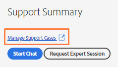 Manage support cases