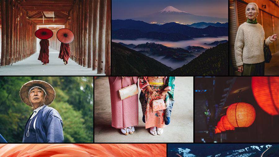 A grid of multiple photos from Japan