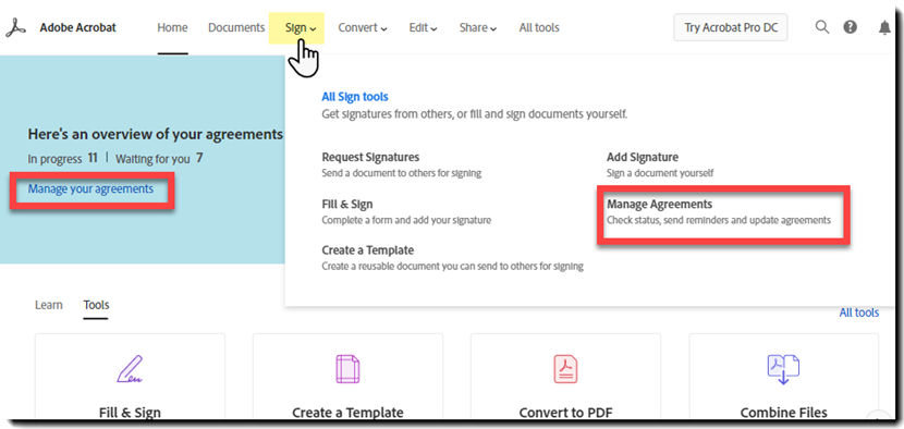 Access agreements from header