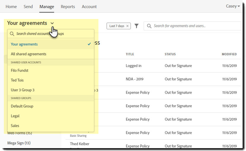 Manage page content filters