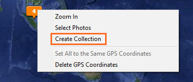 Create collection from a photo pin on the map