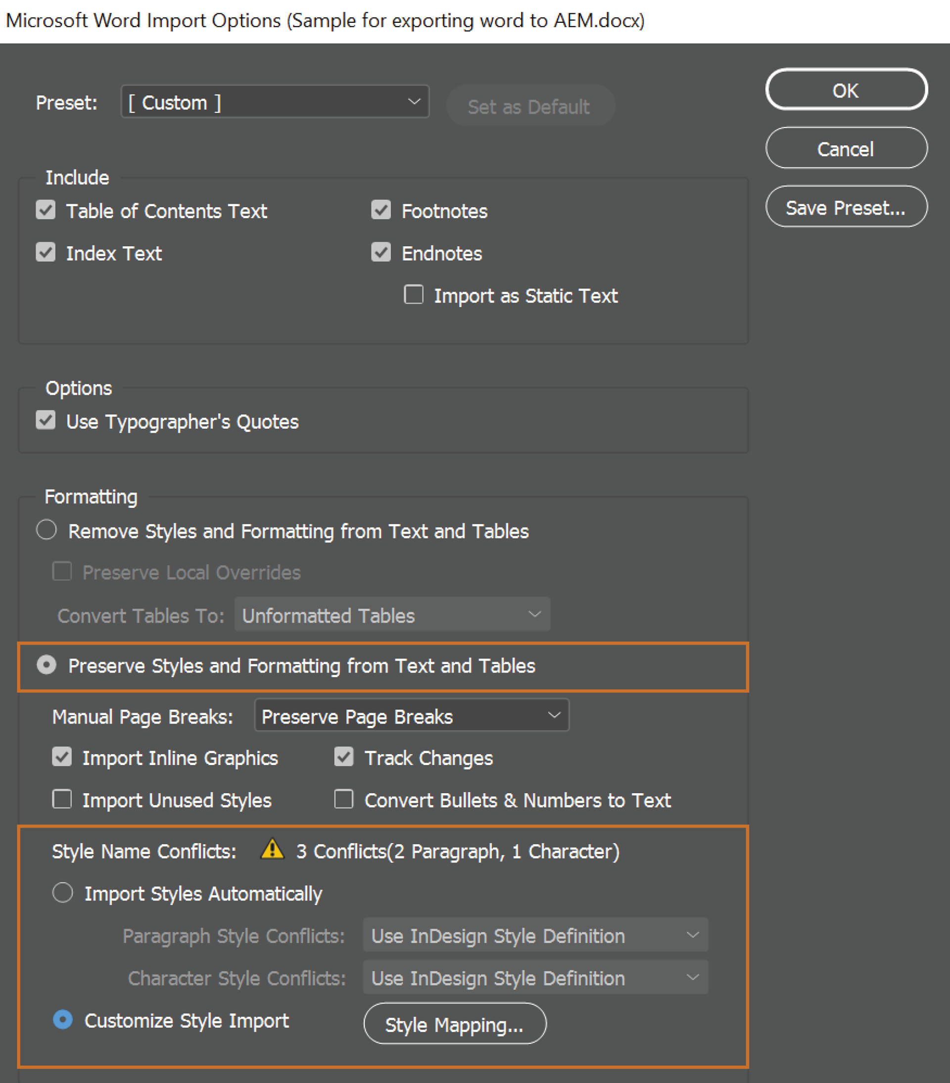 Map, manage, and export text styles