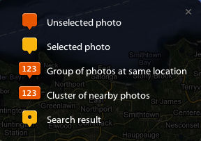 Lightroom Classic CC Key to Map module preview pins