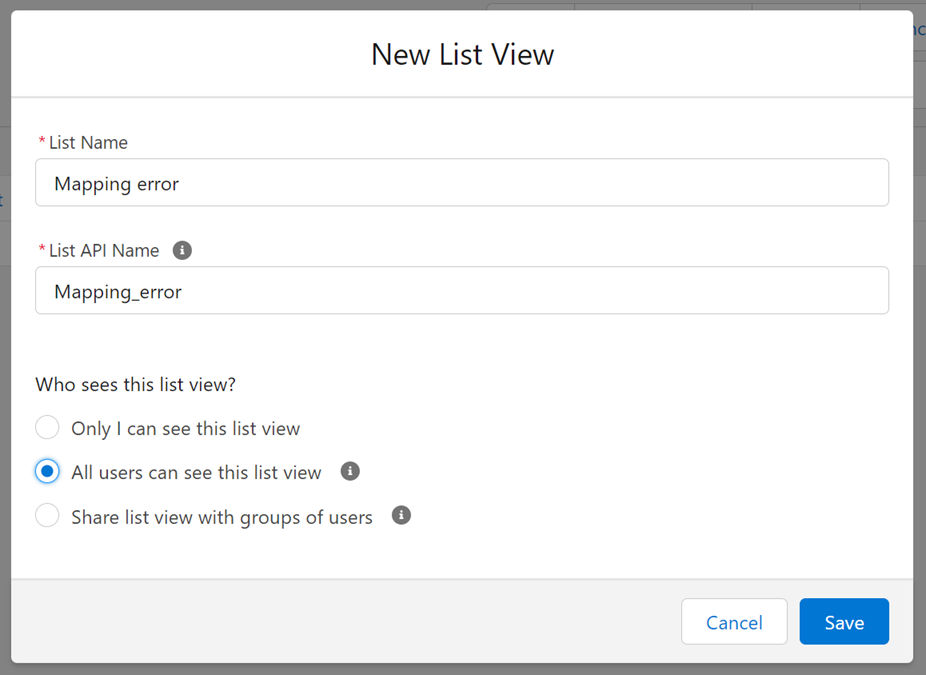 Acrobat Sign for Salesforce: Add merge/data mapping error column to list view