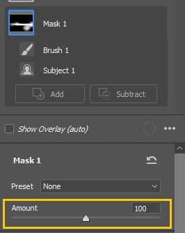 Mask Amount slider