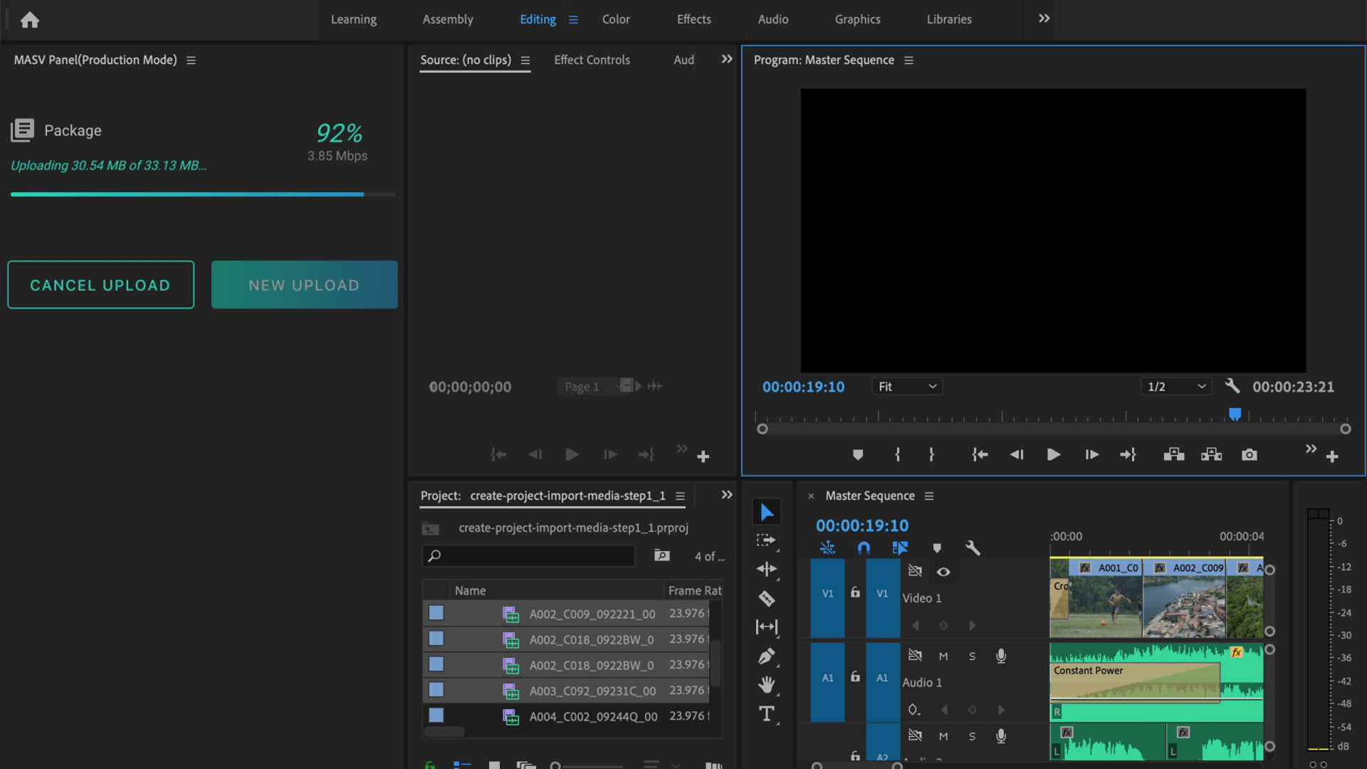MASV provides rapid file transfers directly from Premiere Pro.