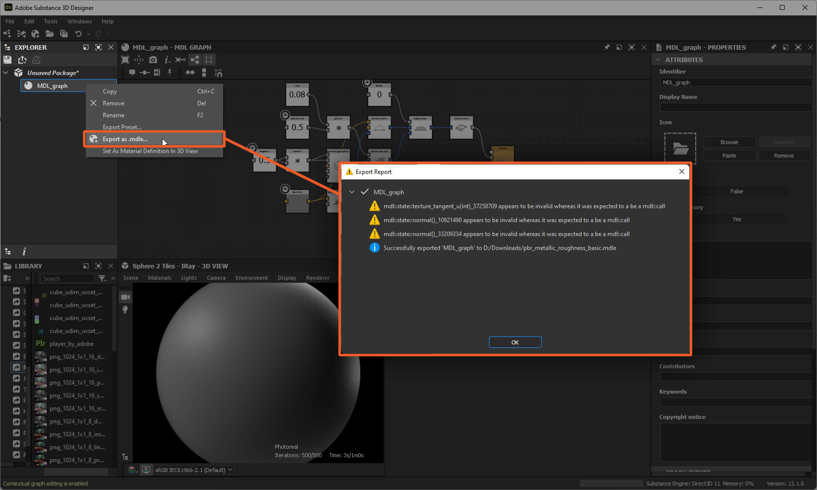 MDLE export pathway