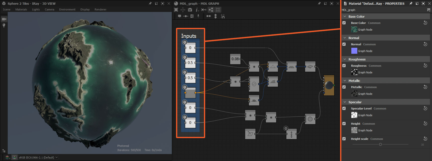 Exposed graph inputs