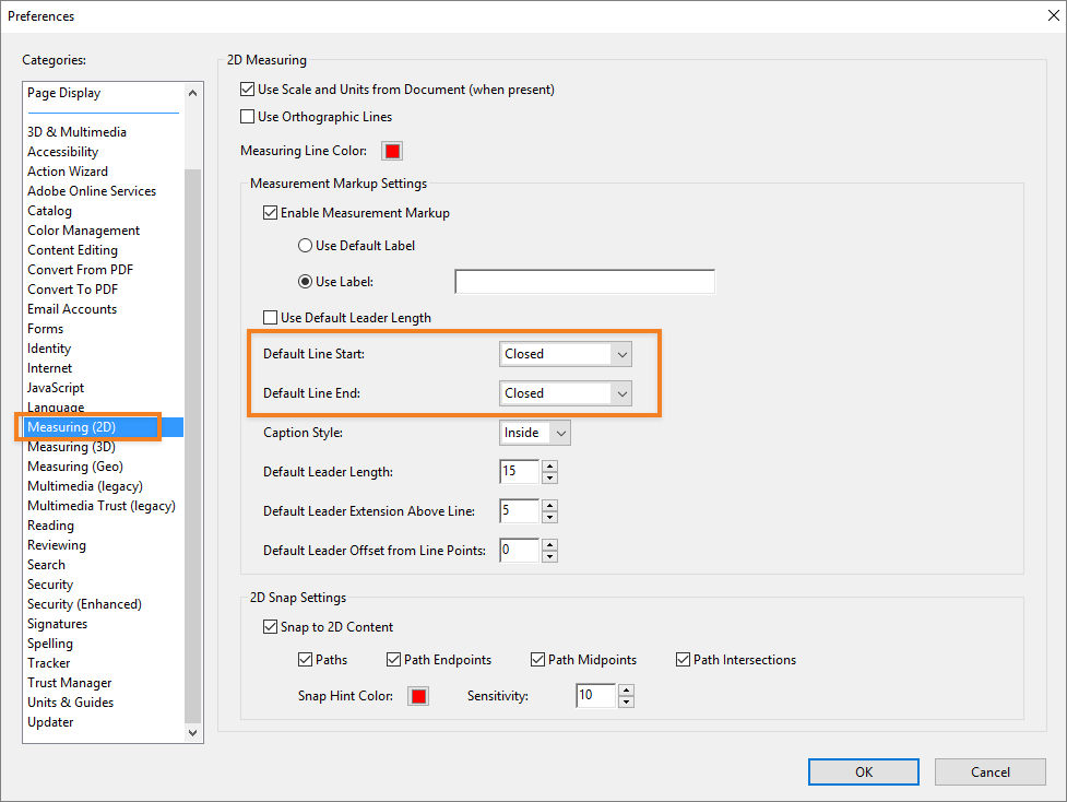 Acrobat preference for default line ending