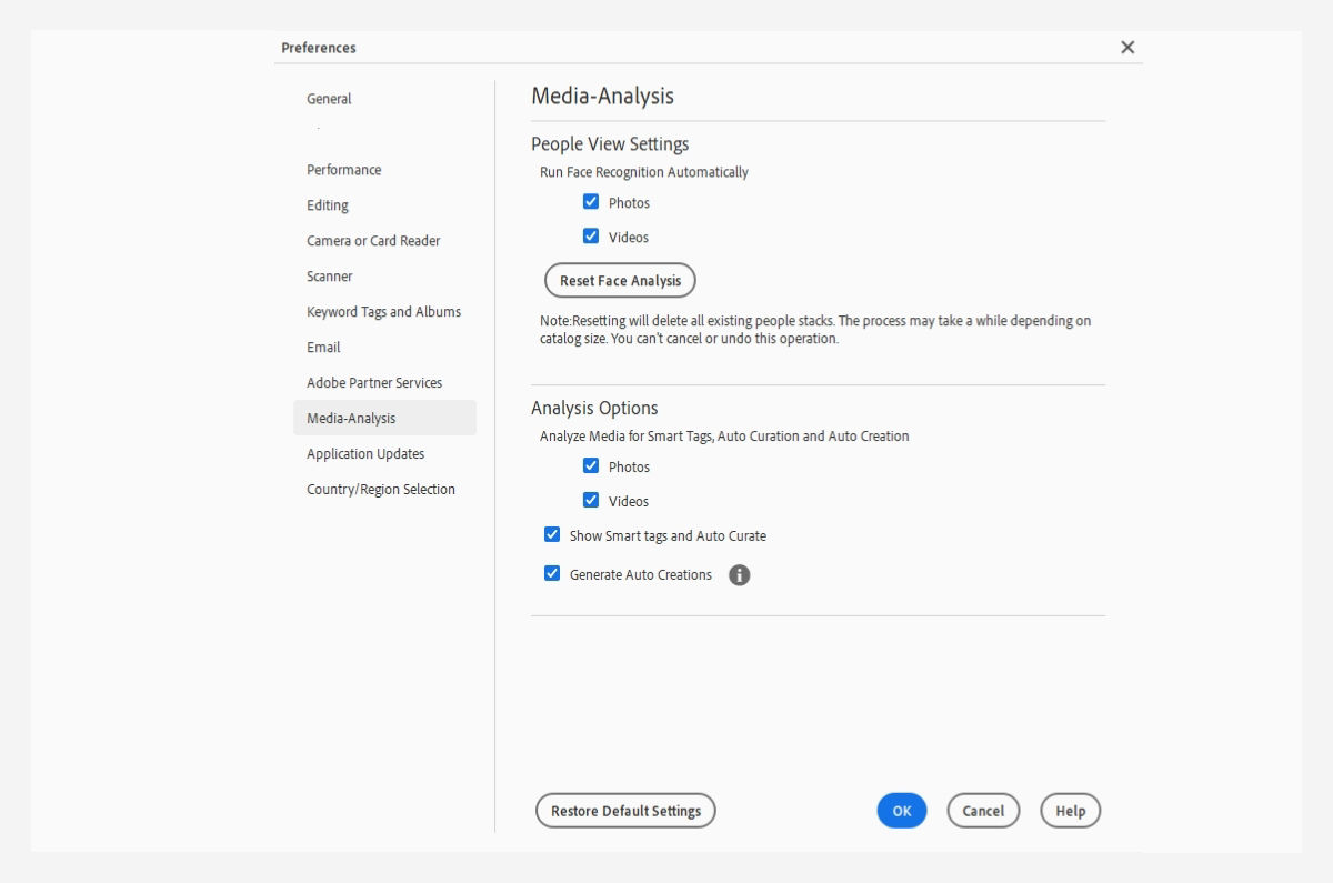 Preferences dialog box