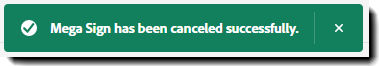 Cancellation success message