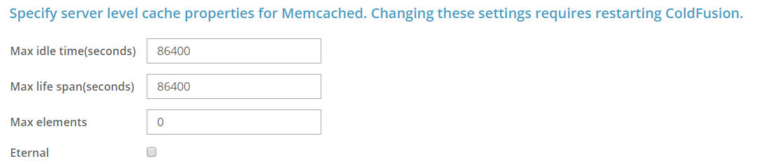 Memcached settings