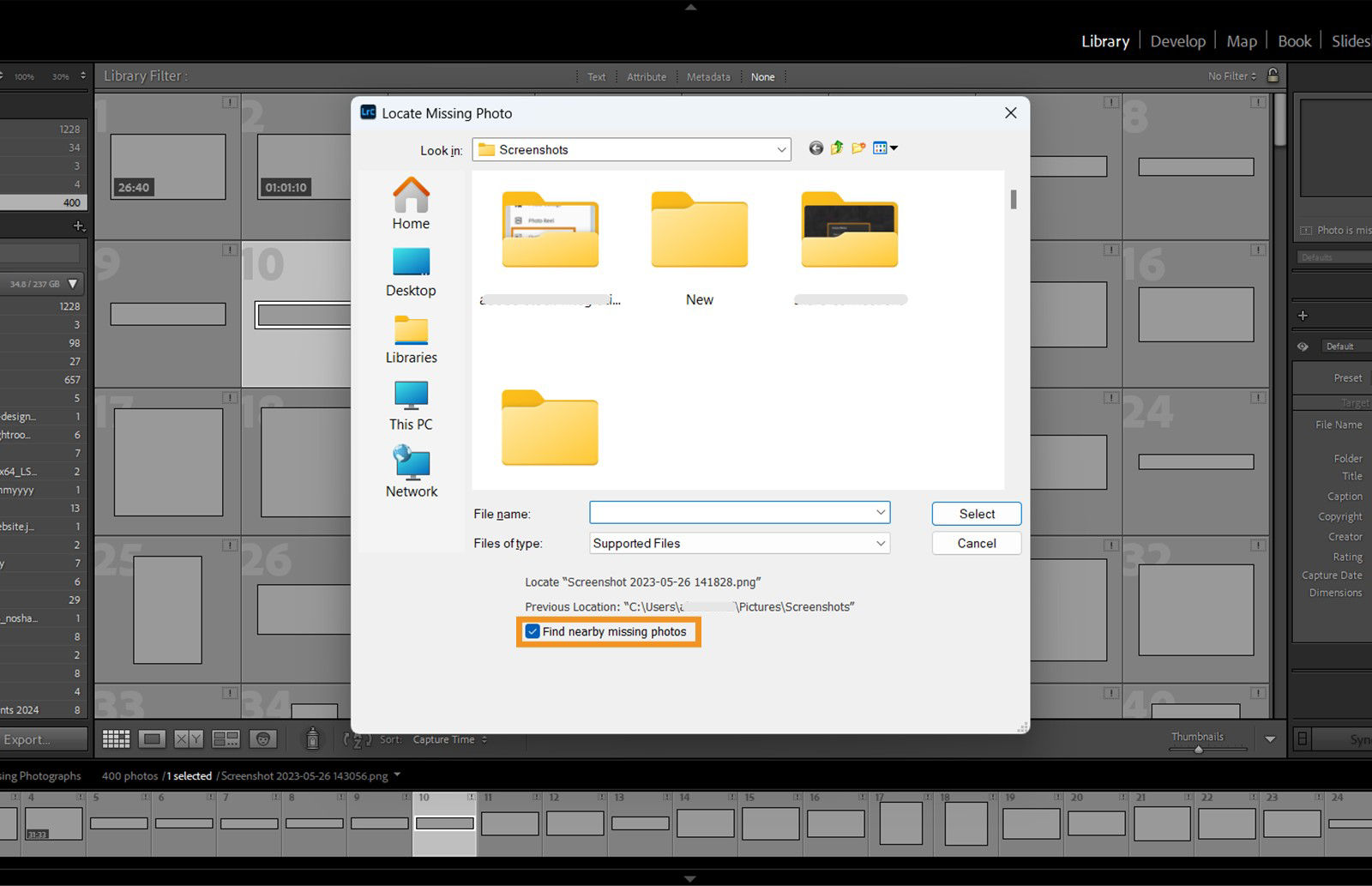 Zoeken naar foto's binnen bereik