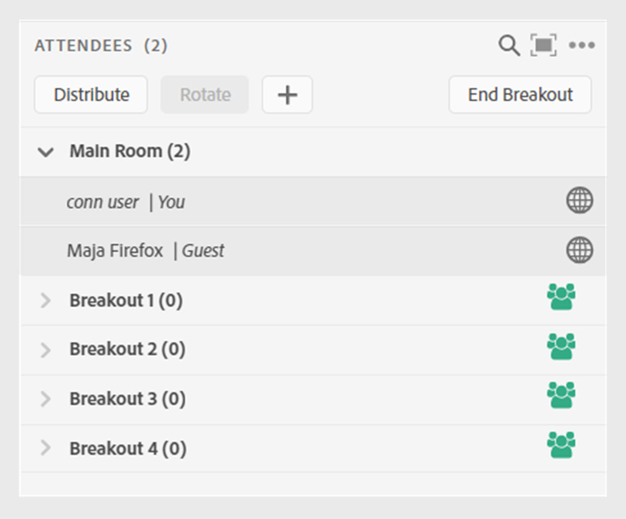 Breakout rooms with mixed audio