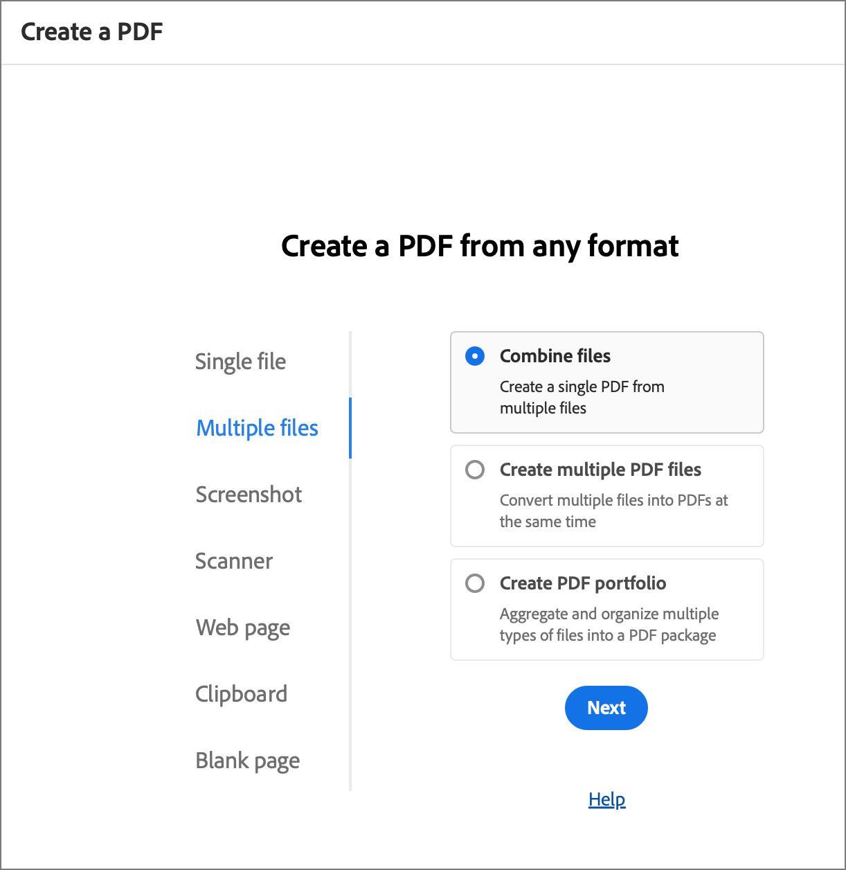 New Create a PDF view