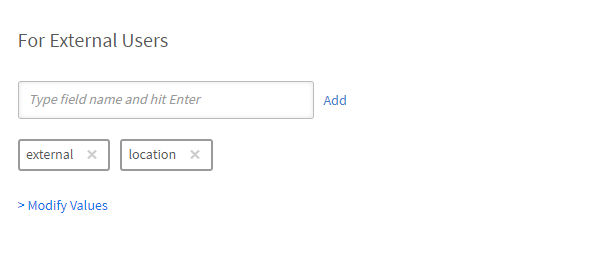 Modify values for external users