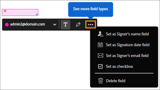 Choose the field type
