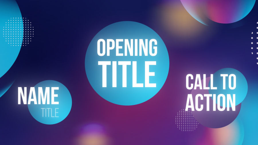 An image of title, lower-third, and call-to-action motion graphics with the same visual language